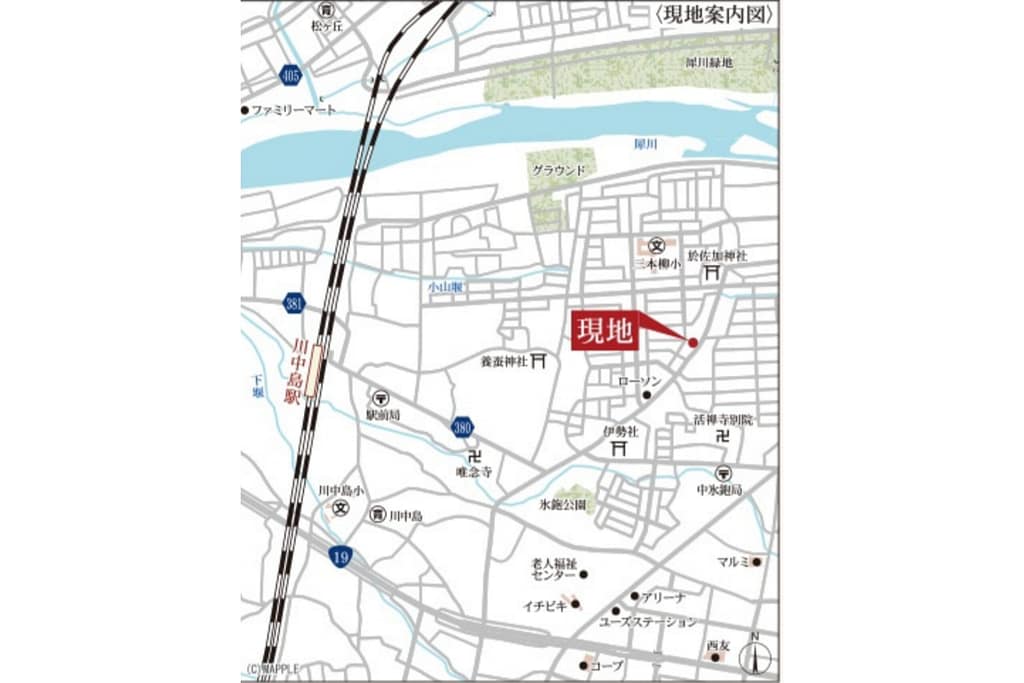 長野市で暮らしをデザインする不動産 土木外構 ワンストップ カズケン アイコン 地図